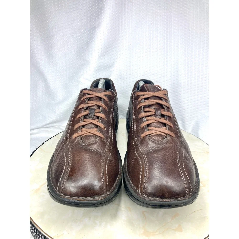 MBT Ajabu Leather Oxford Comfort Shoes Mens Sz 10.5 Brown Orthopedic Rocker Sole